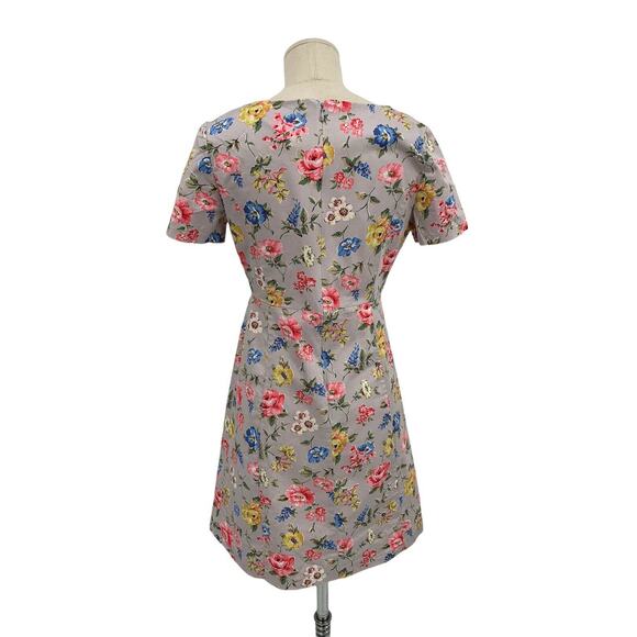 Cath Kidston Dress Gray Floral Retro Style Short Sleeve Short Sleeve UK Size 8 - Picture 8 of 11